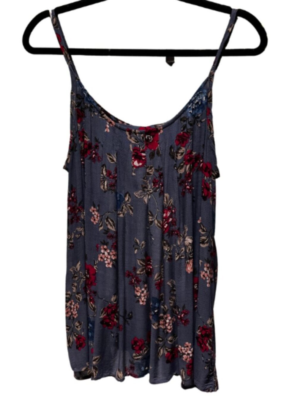 Torrid Size 0 Floral Rayon Swing Cami Criss Cross Strappy Back Blue Pink Multi